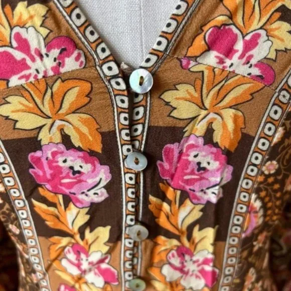 HOLD! DO NOT BUY Spell Madame Peacock Walk Through Gown Dress Duster XS NWT - Picture 5 of 12